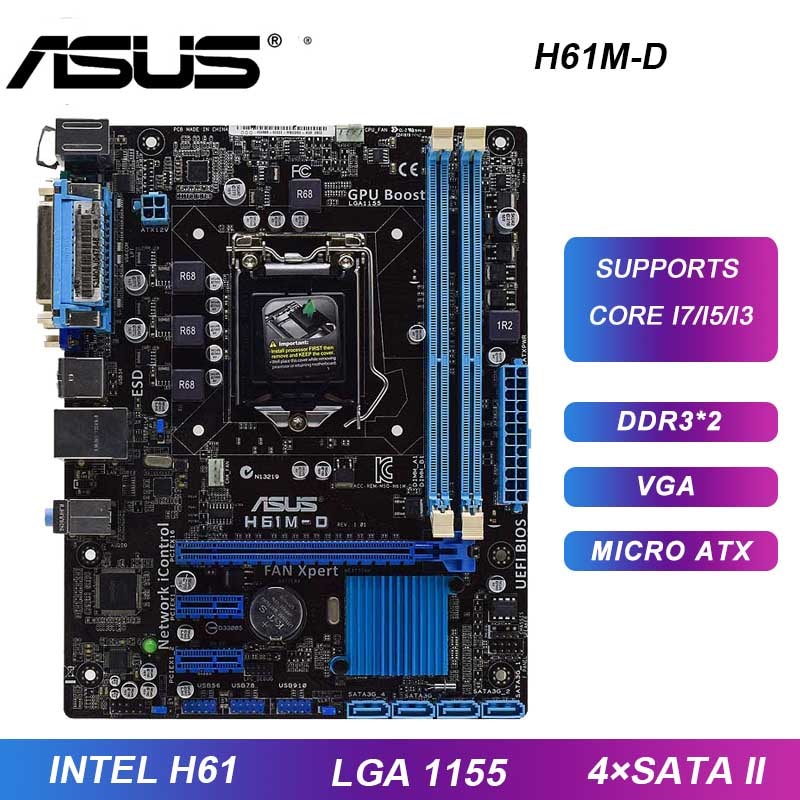 Jual PREORDER ASUS H61MD Motherboard 1155 DDR3 Motherboard LGA 1155