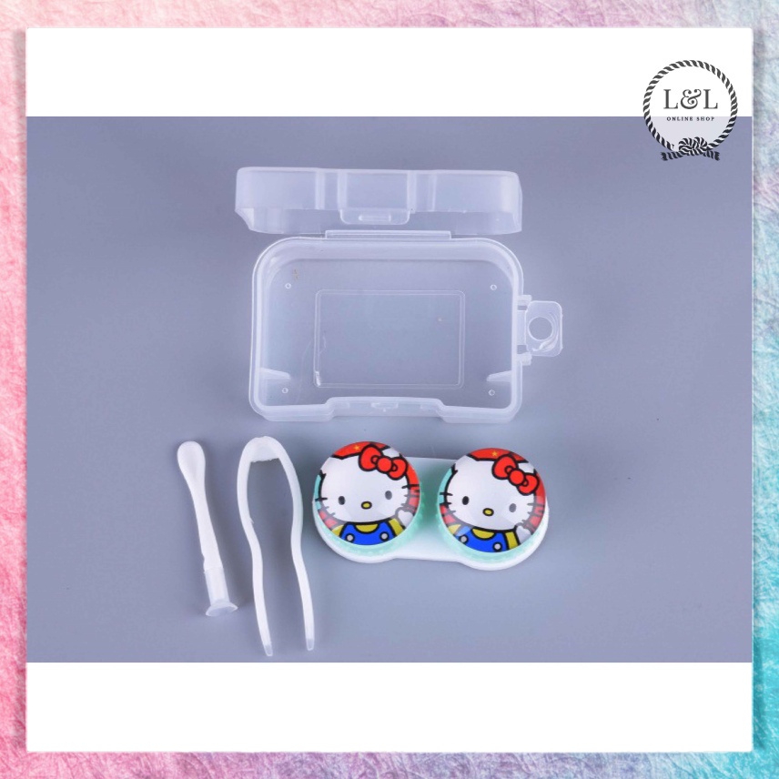 Tempat Soflens Lucu Kontak Lensa Simple Contact Lens Softlens Case 1 Set