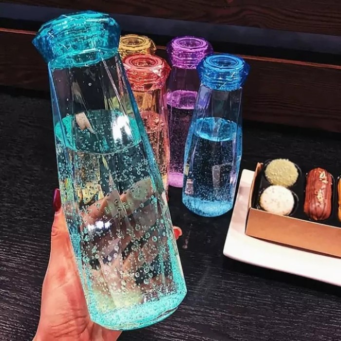 BOTOL MINUM KACA TUMBLER UNIK 450ML BERBAGAI MOTIF [SWEETSPACE]