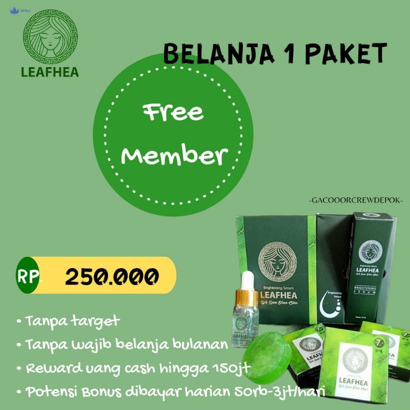 PAKET USAHA LEAFHEA ||MEMBER RESMI||FREE MEMBER