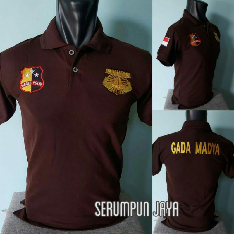 KAOS GADA MADYA COKLAT - KAOS KERAH GADA MADYA COKLAT BORDIR.