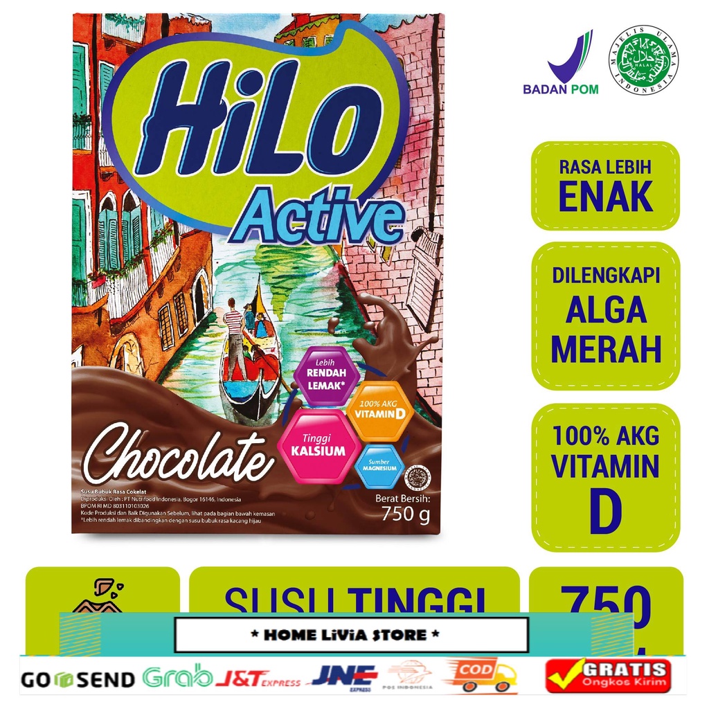 

Hilo Active Chocolate 750 gram - Susu Tinggi Kalsium Rendah Lemak