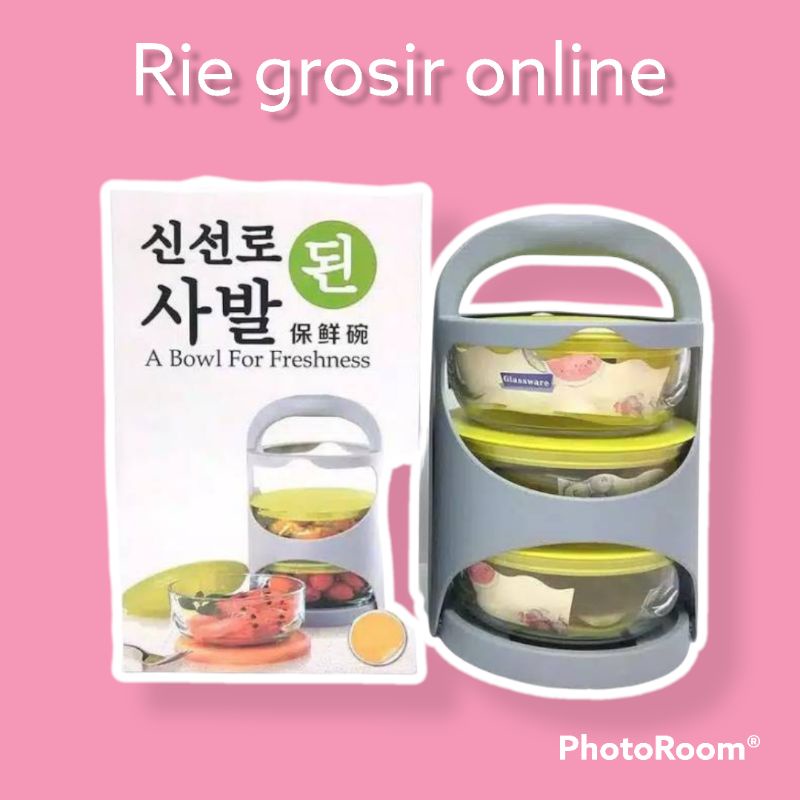 Rantang mangkok/mangkok susun/rantang mangkok kaca