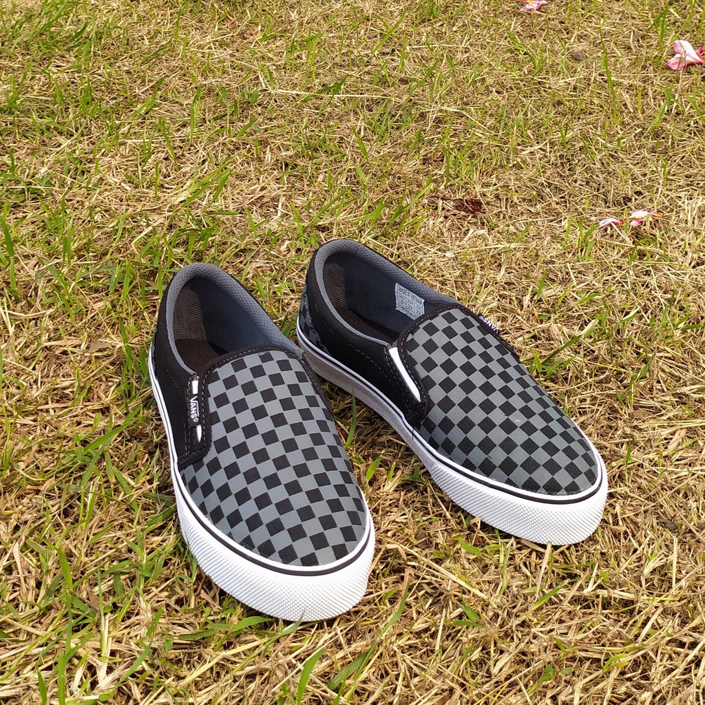 SEPATU VANS SLIP ON SLIPON SLOP CATUR ABU
