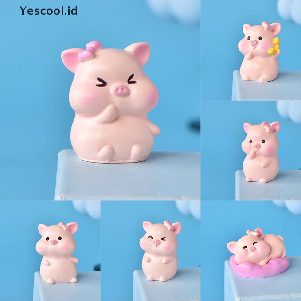 1 / 6pcs Patung Babi Mini Bahan Resin Untuk Dekorasi Taman