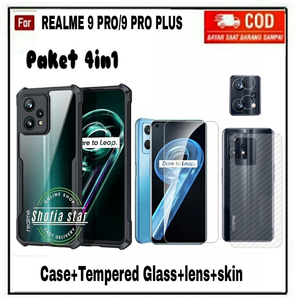 4IN1 CASE REALME 9 PRO 9 PRO PLUS SOFTCASE SHOCKPROOF TRANSPARAN CAMERA PROTECT CASING