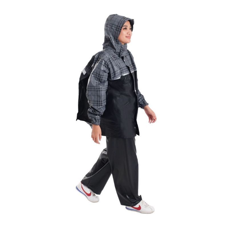 Jas Hujan Jaket Celana Rush Backpack BP 8110 Plevia - Mantel Mantol Pria Wanita Dewasa Kekinian