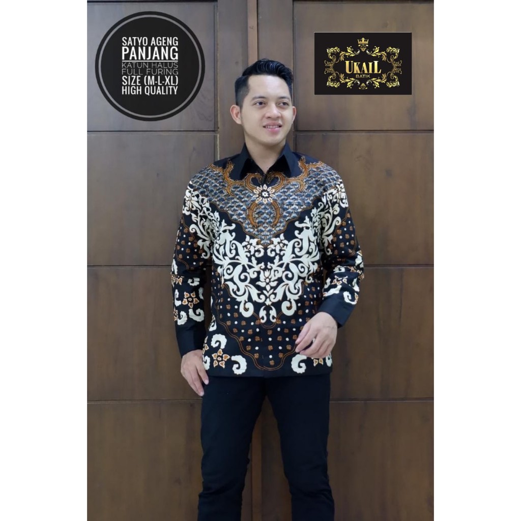 INDRA LOKA Kemeja Batik Pria Katun Sragenan Full Furing