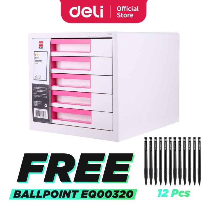 

READY Deli File Kabinet Biru/Pink, Bahan Plastik, 5Ruang Penyimpanan EZ010XX - Merah Muda BERKUALITAS
