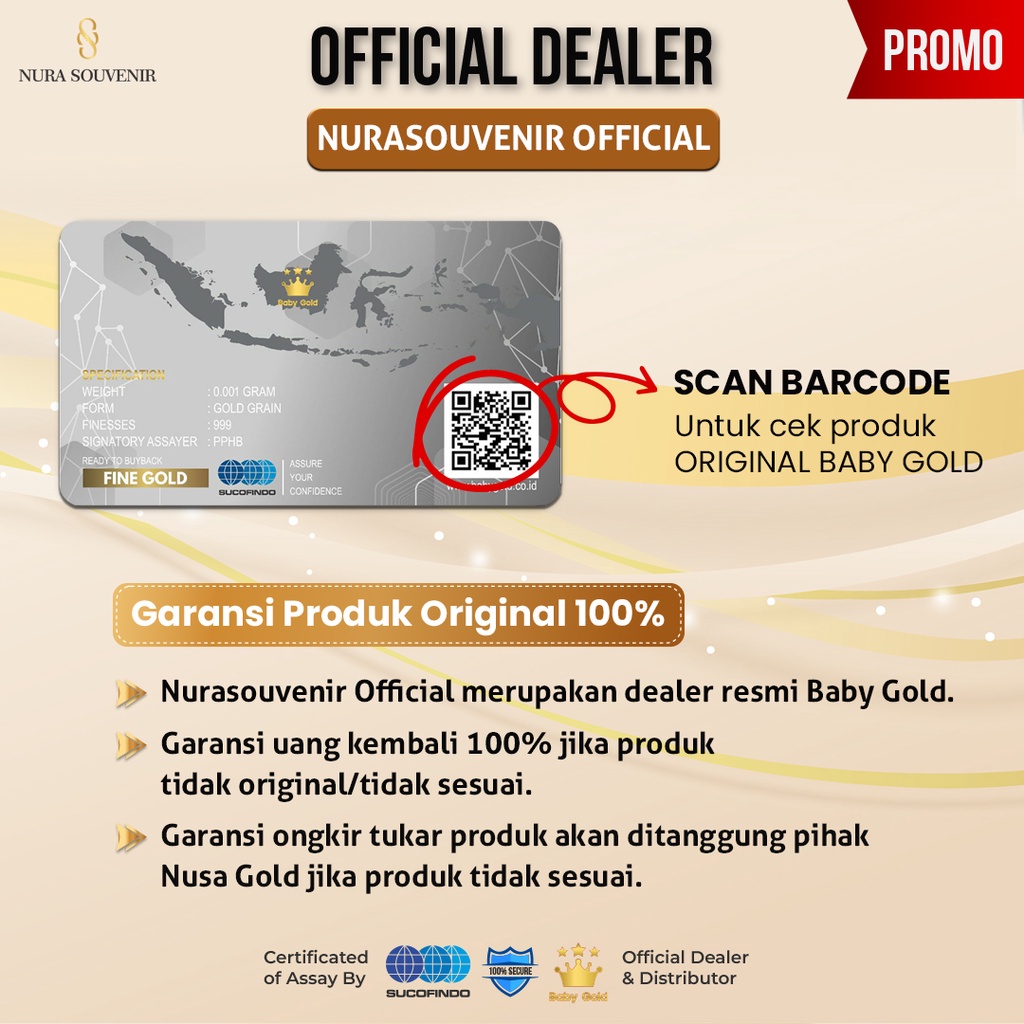(GARANSI TERMURAH) Baby Gold Mini Gold Emas 0.001 Gram-1