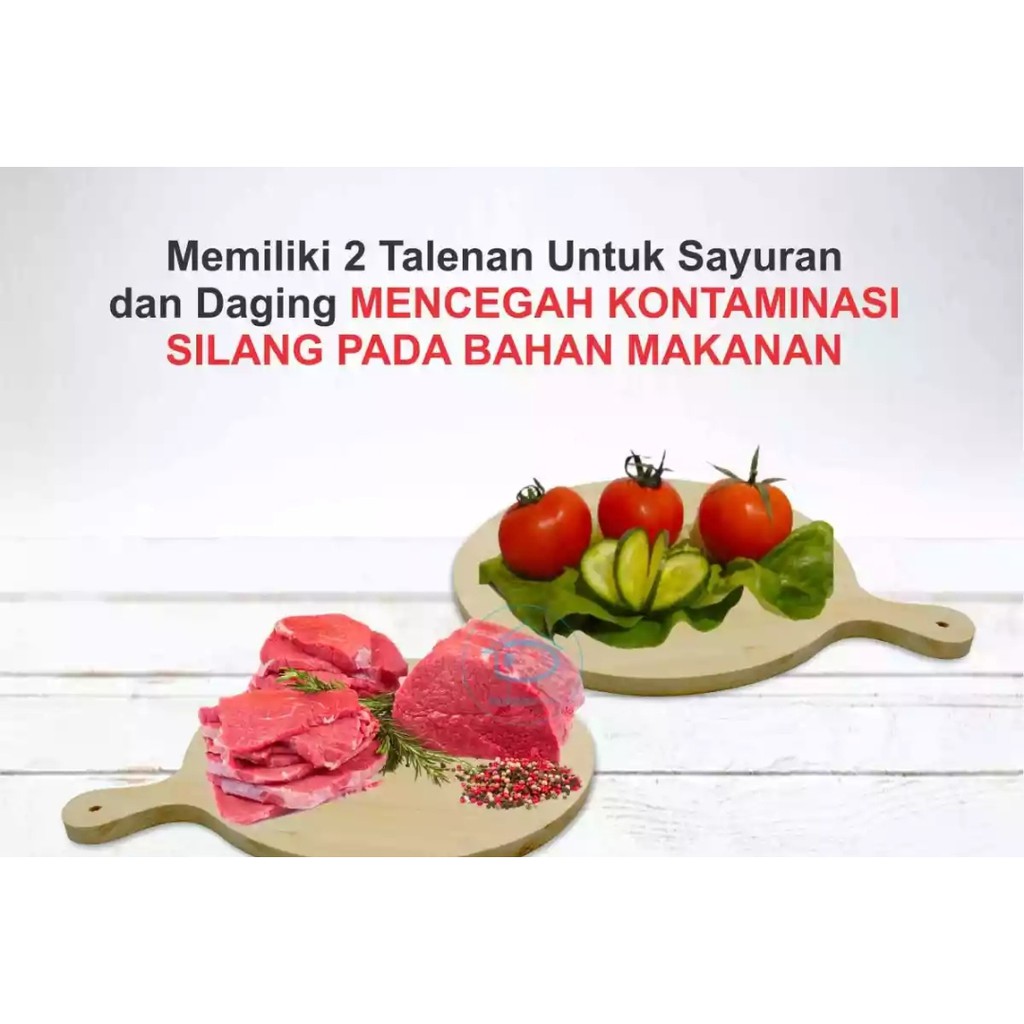 TALENAN KAYU BULAT BESAR Pinus Talenan Pizza Wooden Cutting Board GHM