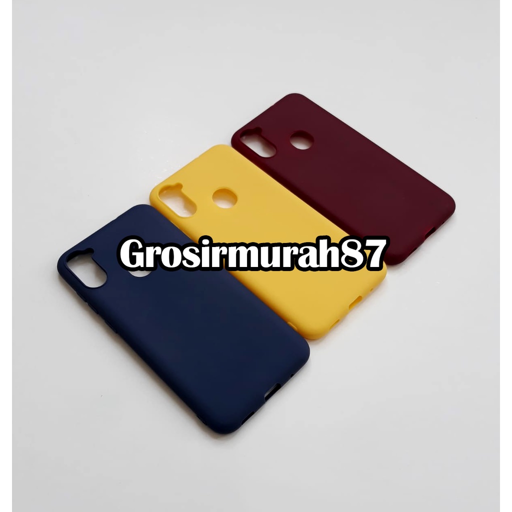 candy macaron softcase case tebal kondom hp samsung a11 atau m11 Pink maroon kuning hitam navy