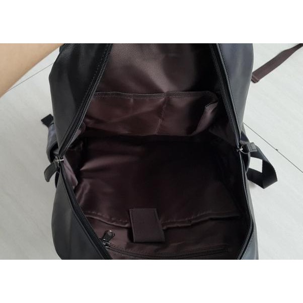 Discount Tas ransel punggung kulit pria wanita / bodypack laptop kuliah kerja Terbaru