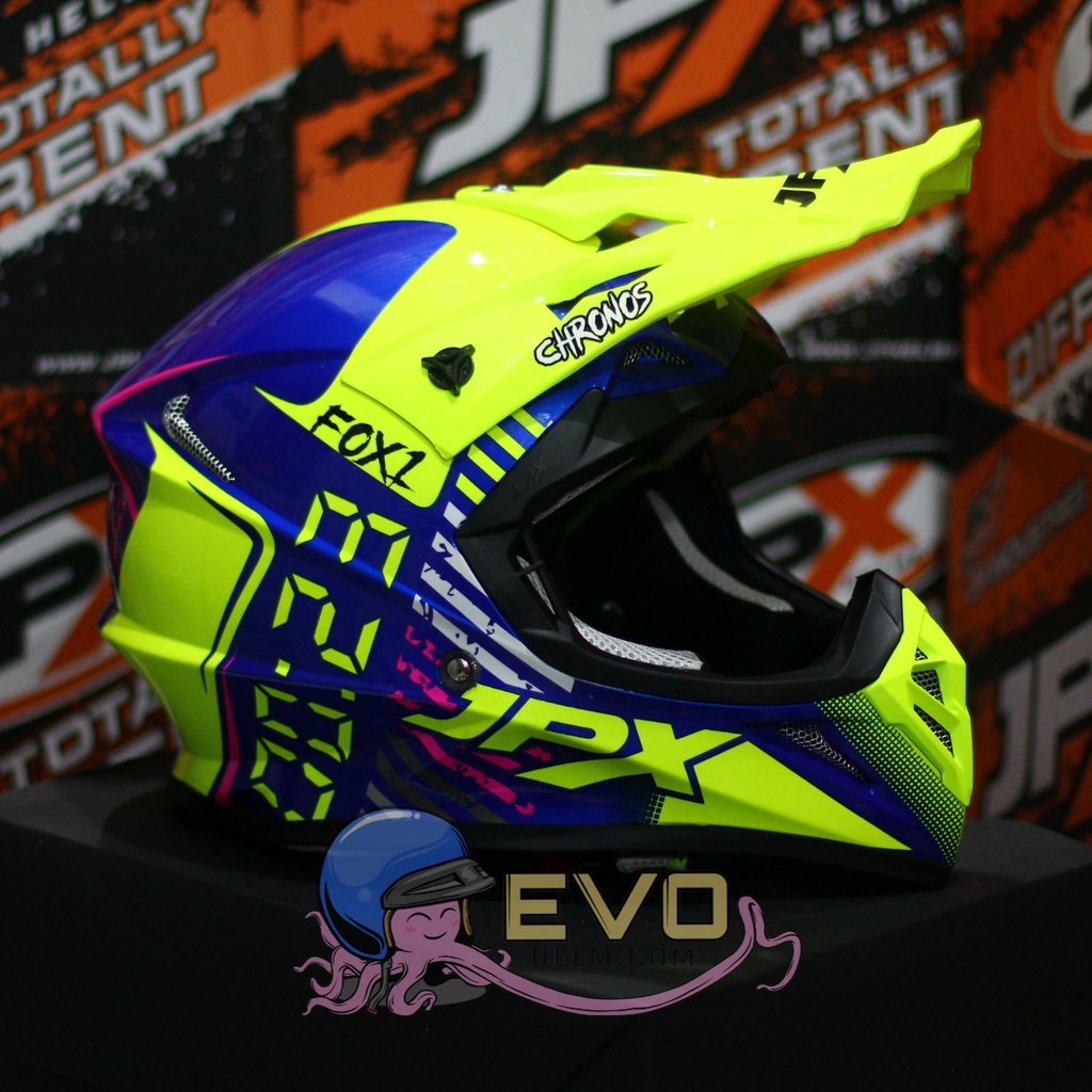 HELM JPX CROSS_FOX1 SERI X23 - PEPSI BLUE GLOSS + GOOGLE SNAIL (ONGKIR 2 KG) HELM JPX TERBARU