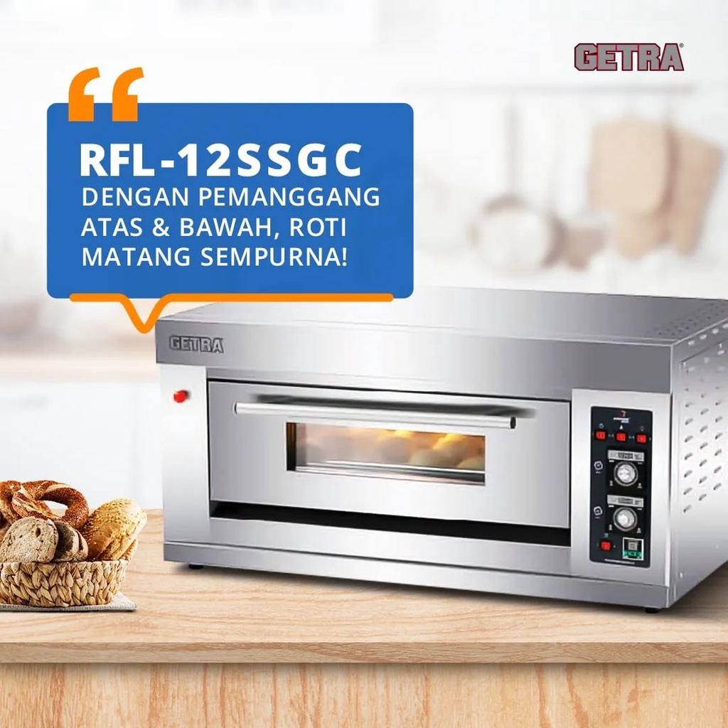 GETRA RFL-12SSGC GAS BAKING OVEN 1 DECK 2 TRAY / OVEN PEMANGGANG ROTI