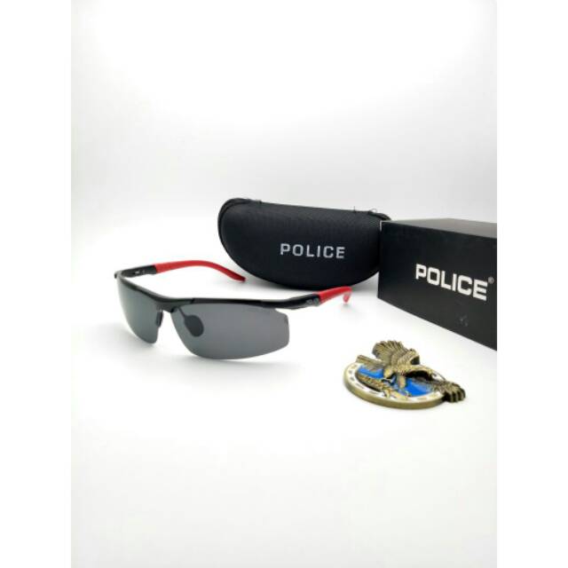 KACAMATA HITAM PRIA SUNGGLASESS POLICE TITANIUM LENSA ANTI RADIASI/POLARIZED