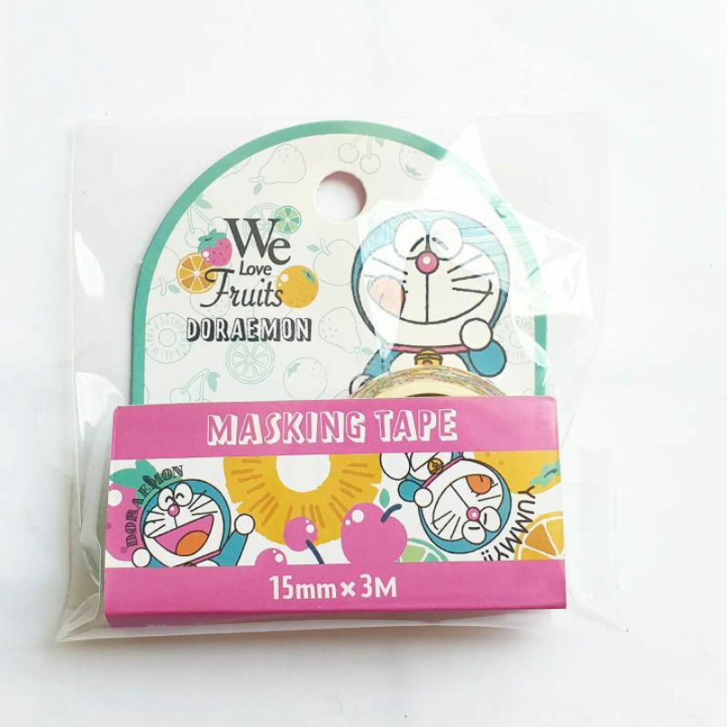 

Washi tape isolasi doraemon pink