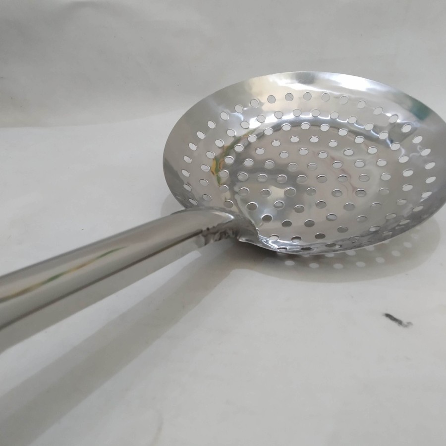 Saringan strainer makanan Goreng gorengan lubang berlubang besar stainless