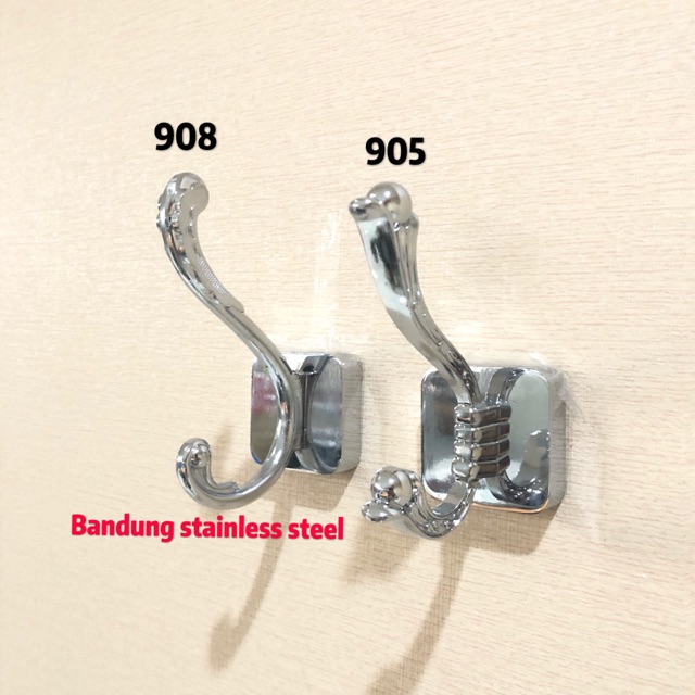 Kapstok gantungan baju single hook besar 1 kait dinding tembok stainless fitting room mal