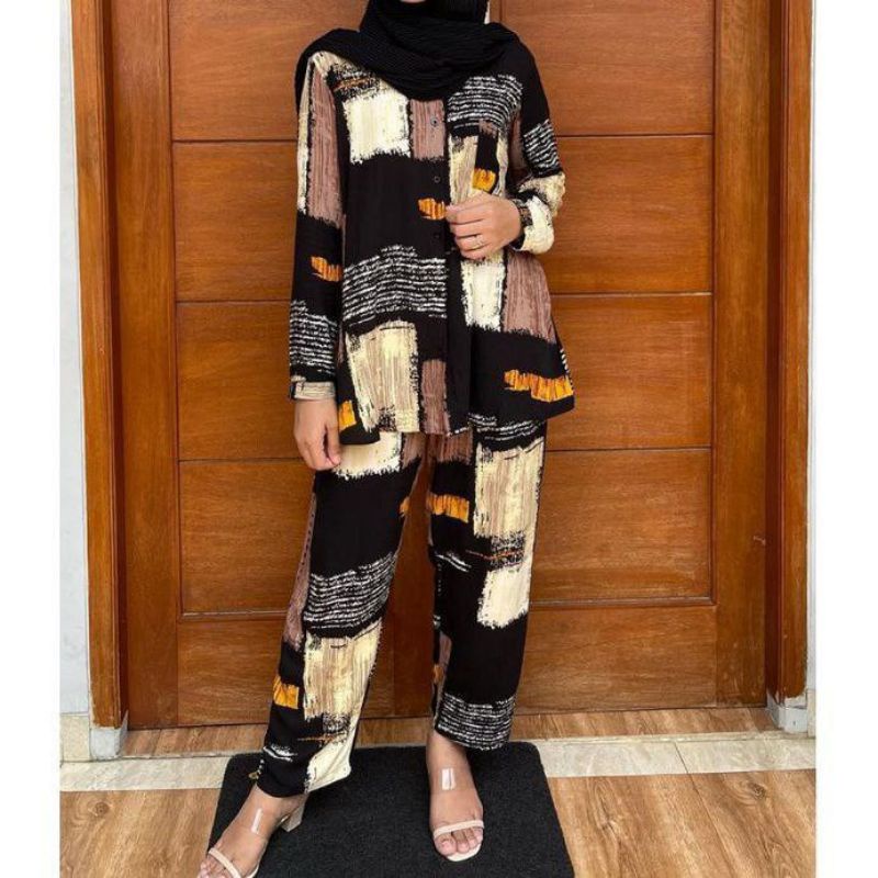 One Set Rayon Viscose Premium motif terbaru-Brush set