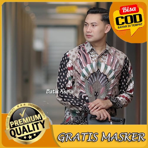 Baju Batik Pria Lengan Panjang Premium Modern Full Furing Original Kemeja Batik Solo PCW 005