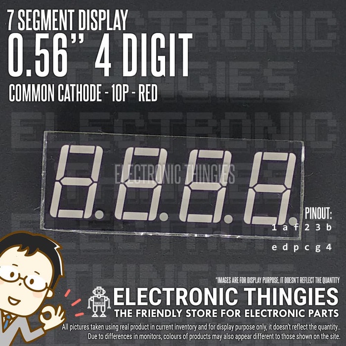 SEVEN SEGMENT 0.56" 4BIT CC RED COMMON CATHODE 7 SEGMEN