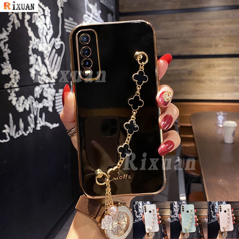 Casing Silikon VIVO Y12S Y12A Y20i Y20S Y15S Y15A Y21T Y33S Y21S Y11 Y12 Y15 Y17 Y91 Y91C S1 Y95 V23 V21e Motif Daun Clover