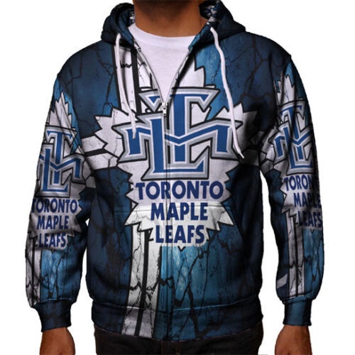 JAKET Hoodie Toronto Maple Leafs Hoodie RITSLETING FULLPRINT Zipper Hoodie Bahan Polyester Jersey