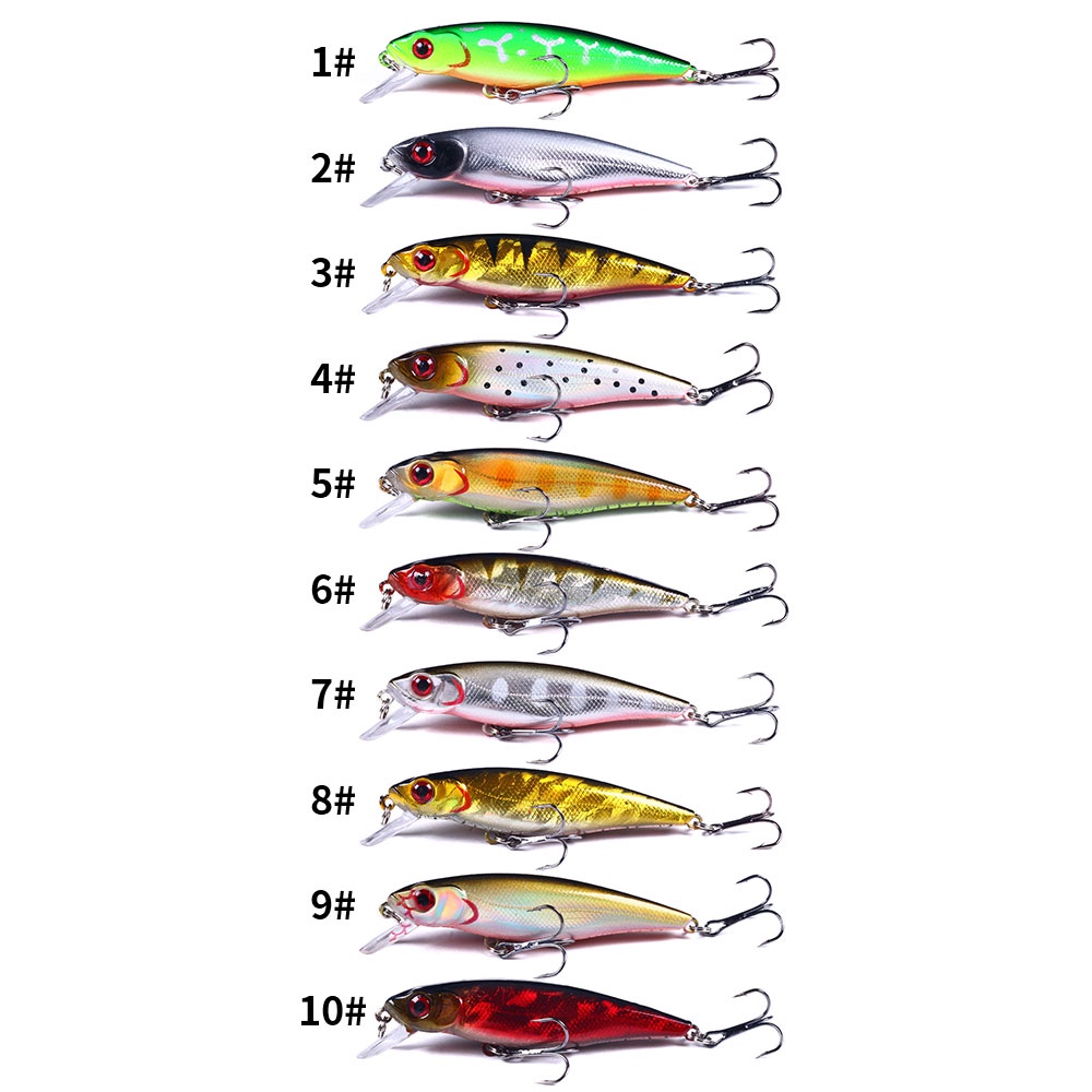 HENGJIA 10pcs Floating Minnow Fishing LURES Wobblers Umpan Pancing 8.8cm 9.2g Crankbait Artificial Hard Swimbait Fish Lure