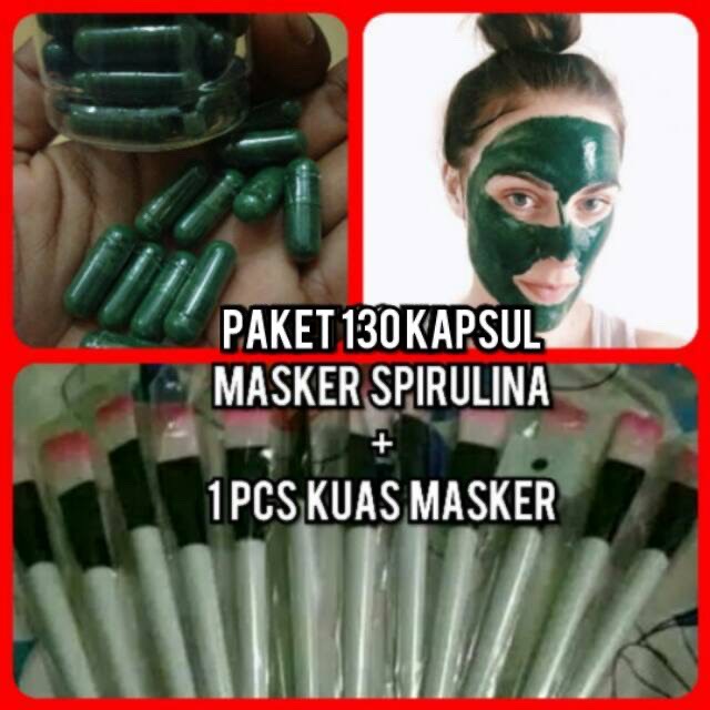 PAKET 130 KAPSUL SPIRULINA + KUAS