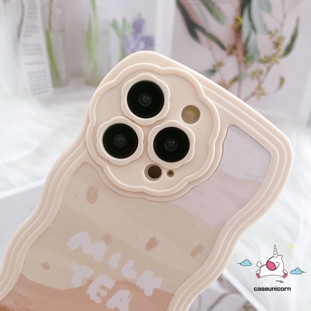 Soft Case Pelindung Lensa Kamera Motif Bunga Milk Tea Untuk iPhone 7plus 8plus 7 8 11 12 13 Pro MAX XR X XS MAX SE 2020