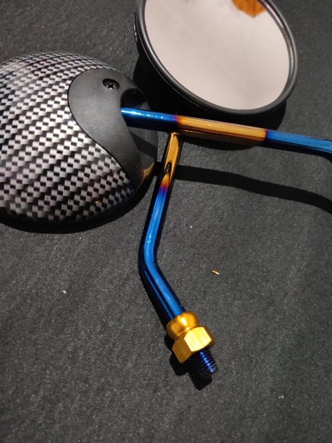 Spion Carbon Karbon Two Tone Kaca Bulat Variasi Motor Honda Scoopy vario beat HONDA