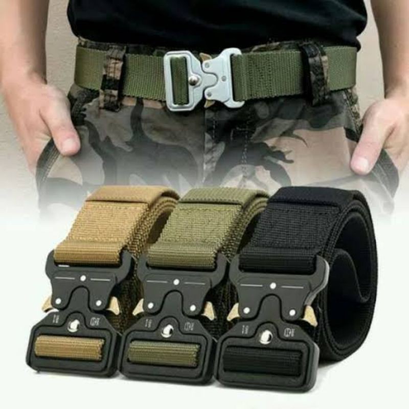 Tactical Canvas Military Belt Tali Ikat Pinggang Kanvas Militer 125cm