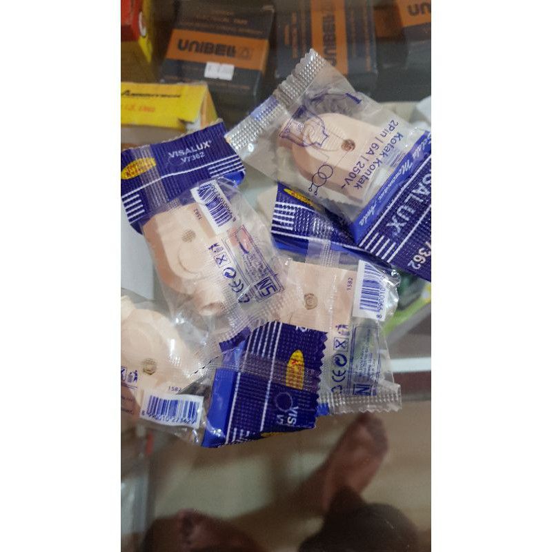 Steker cop gepeng jantan betina universal kuningan sni/colokan/cop