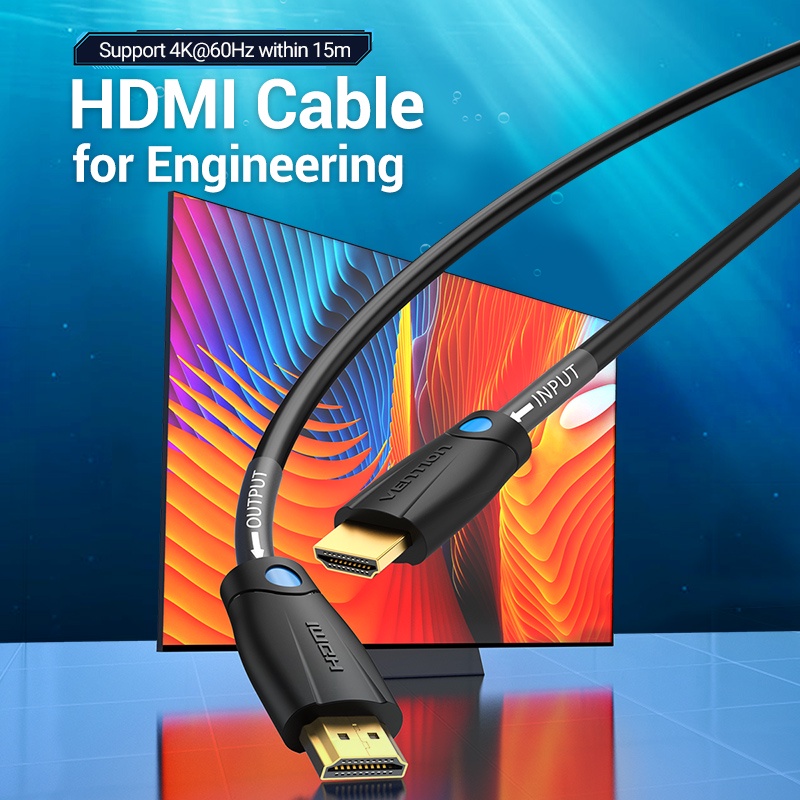 ( Bisa Cod ) Vention Kabel HDMI Engineering 4K 3D Konstruksi Industrial AAM 0.5M