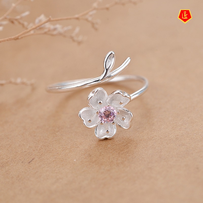 [Ready Stock]Elegant Graceful Sakura Ring Female Minimalist Creative