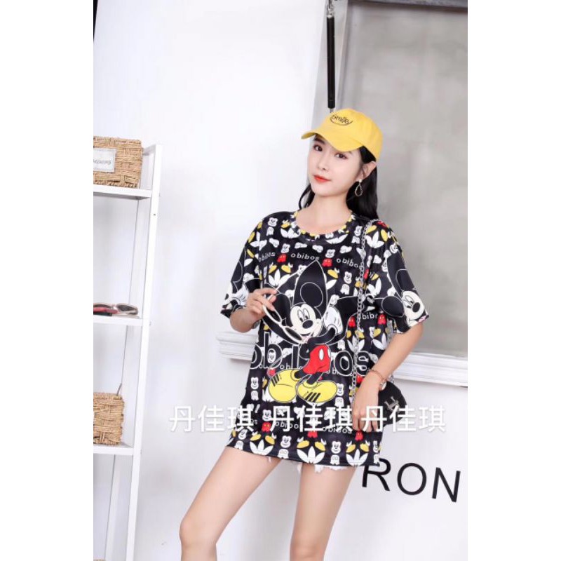 Kaos Import Mickey Minnie Daisy Print Dewasa PRINTING OVERSIZE/JUMBO