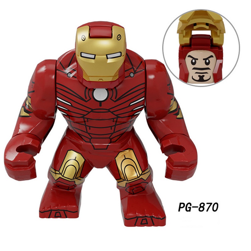 1pc Mainan Balok Bangunan Konstruksi Model Marvel Avengers Thanos Hulk Iron Man Untuk Hadiah Anak Laki-Laki