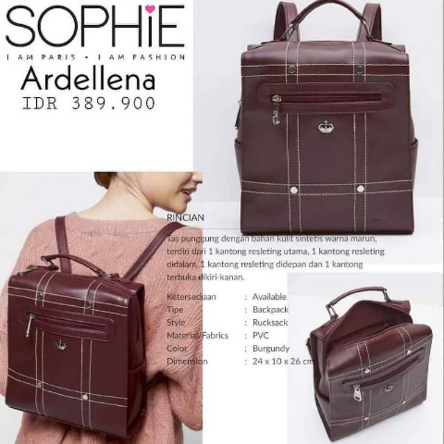 TAS RANSEL ARDELLENA LOGO MAHKOTA SOPHIE PARIS PROMO TAS PUNGGUNG