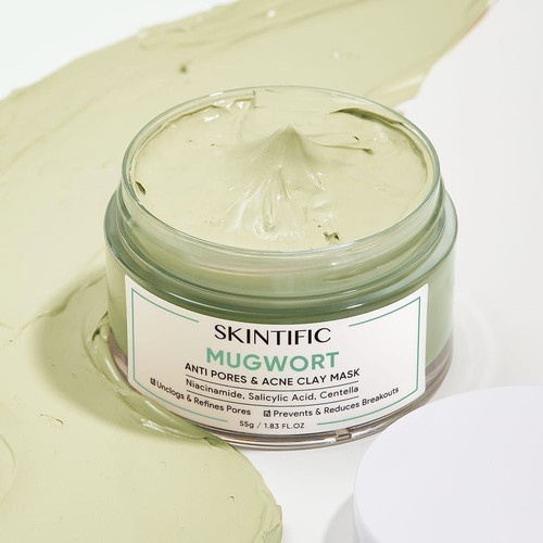 SKINTIFIC Mugwort Anti Pores &amp; Acne Clay Mask Pore Clarifying Wask Off Pack