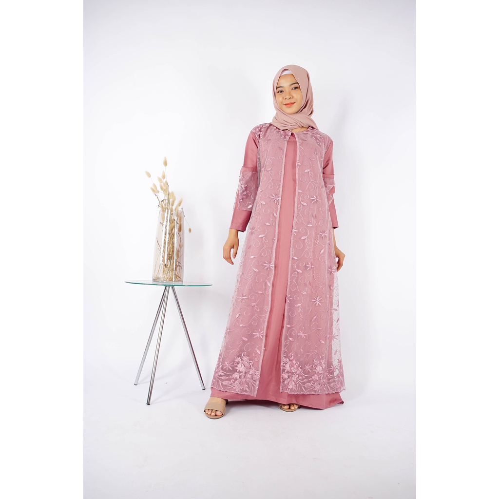 SCALA Gamis Bella Dewasa Brukat Tile 3D Mewah Ready 5 warna