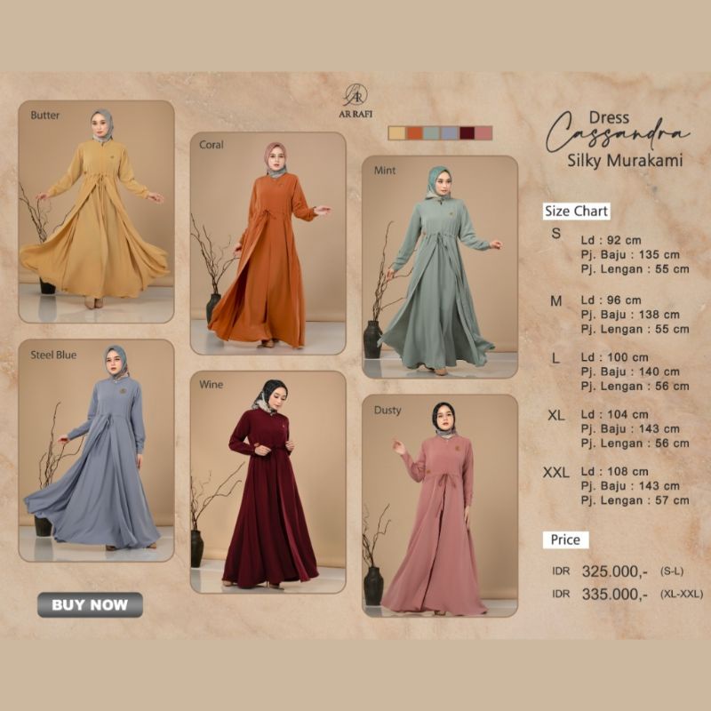 CASSANDRA DRESS by Hijab Ar Rafi [ NEW - Ar Rafi Dress Series ] Gamis Ar Rafi