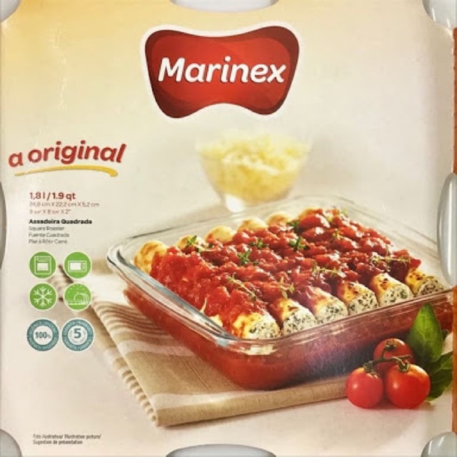 Marinex 6222 Loyang Kaca Segi persegi Oven Safe 6221 Pyrex Piring Saji Kotak Square