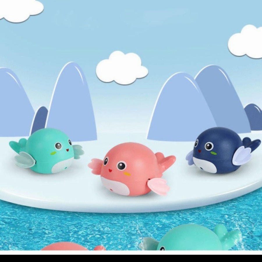 Mainan Ikan Paus Mandi Edukasi Anak Bayi Berenang Dolphin Baby Toy New