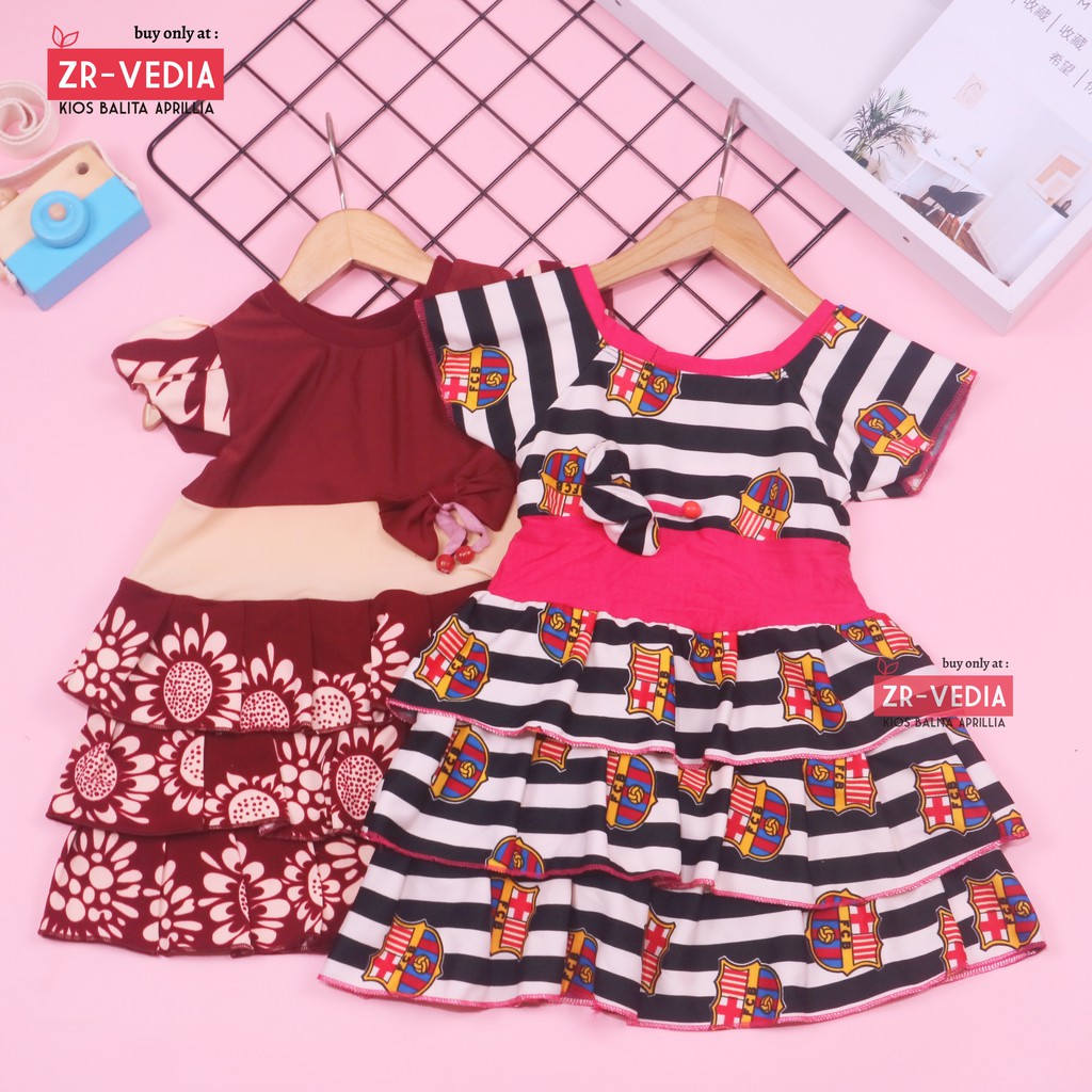 Dress Nayla uk 3-4 th / Dress Balita Dress Anak Cewek Dress Import Dress Lengan Dress Yukensi Anak