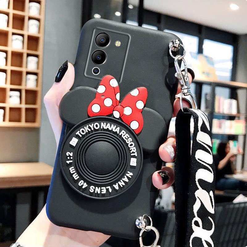 kesing hp infinix note 12 vip g96 g88 softcase silikon ultra tipis motif kartun dengan tali panjang 