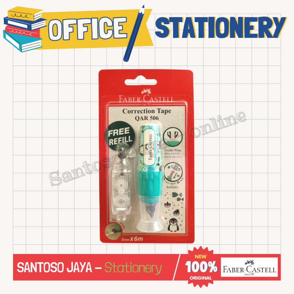 Correction Tape FABER CASTELL QAR-506 - Tip-Ex - Tip X Kertas QAR506