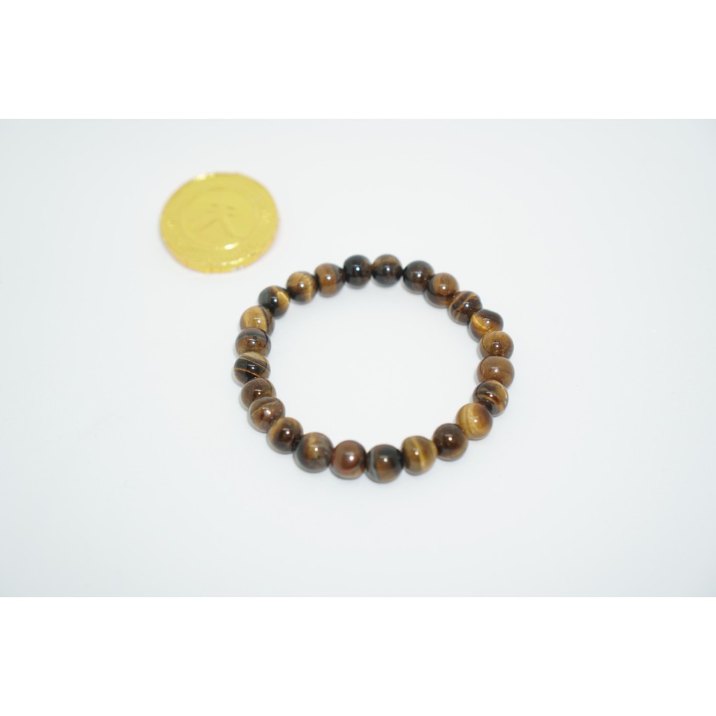 Biduri Sepah Kalimantan Coklat Tiger Eye 8mm Batu Martapura aksesoris supplier beads craft