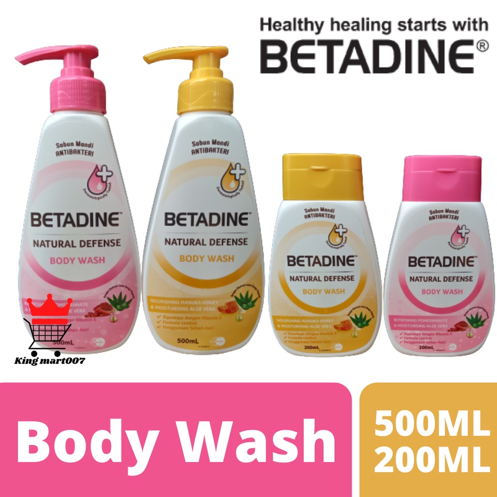 Betadine Body Wash Natural Defense Botol Pump