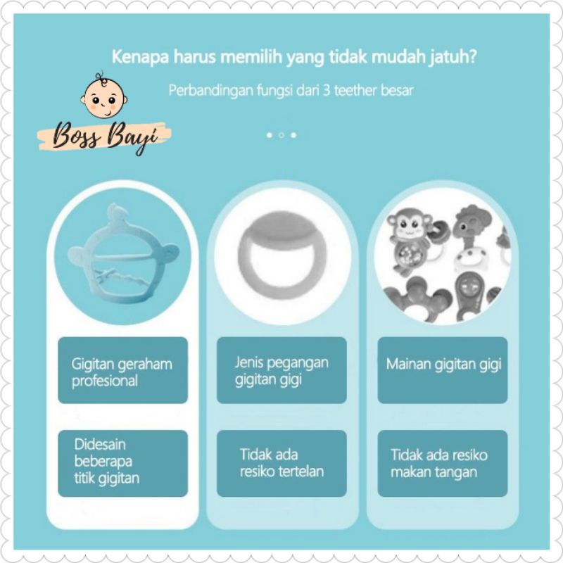 Teether Gelang Silikon BPA Free / Gelang Gigitan Bayi